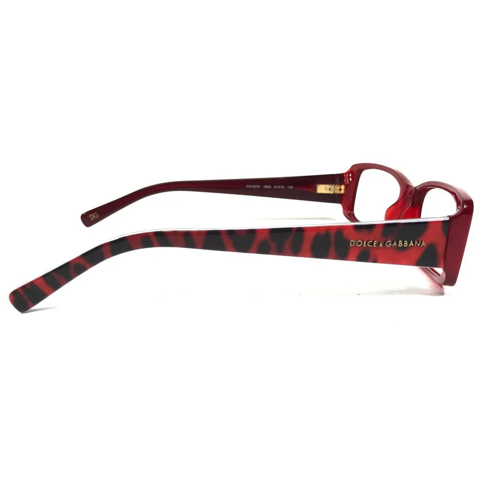 Dolce & Gabbana Eyeglasses Frames DG 3076 1829 Red Black Cheetah Print 51-15-135